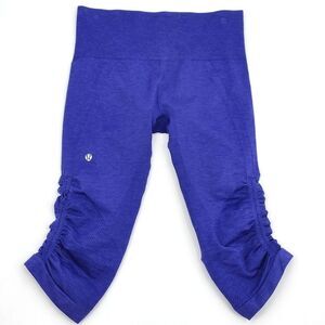 Lululemon In The Flow Crop II Leggings Heathered Pigment Blue Women's Est Size 8
